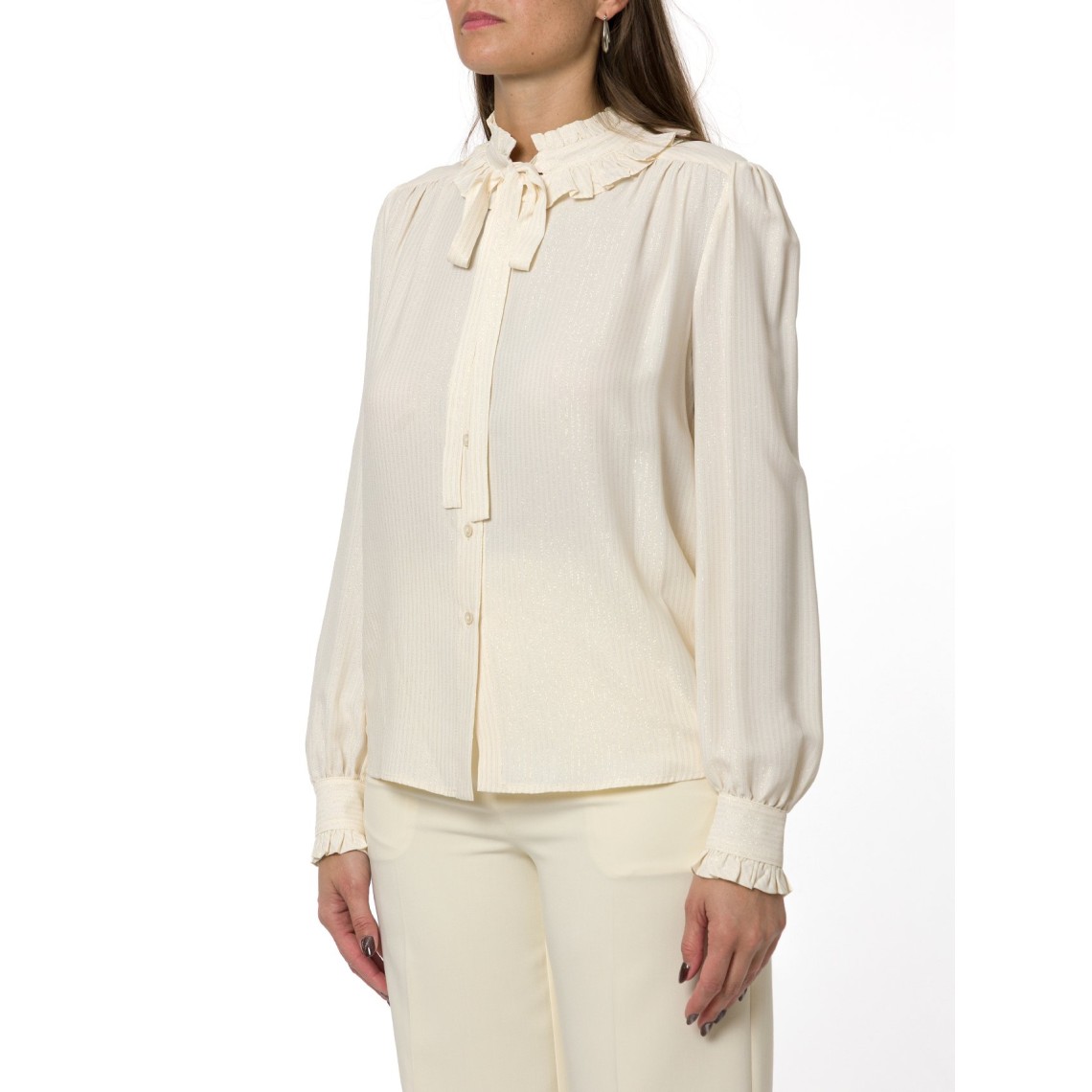 Camicia in misto seta jaquard Twinset