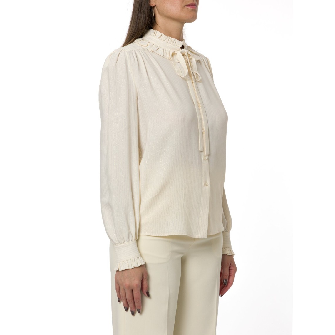 Camicia in misto seta jaquard Twinset