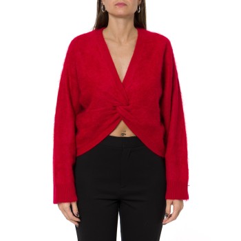 Maglia in lana spazzolata con nodo Twinset