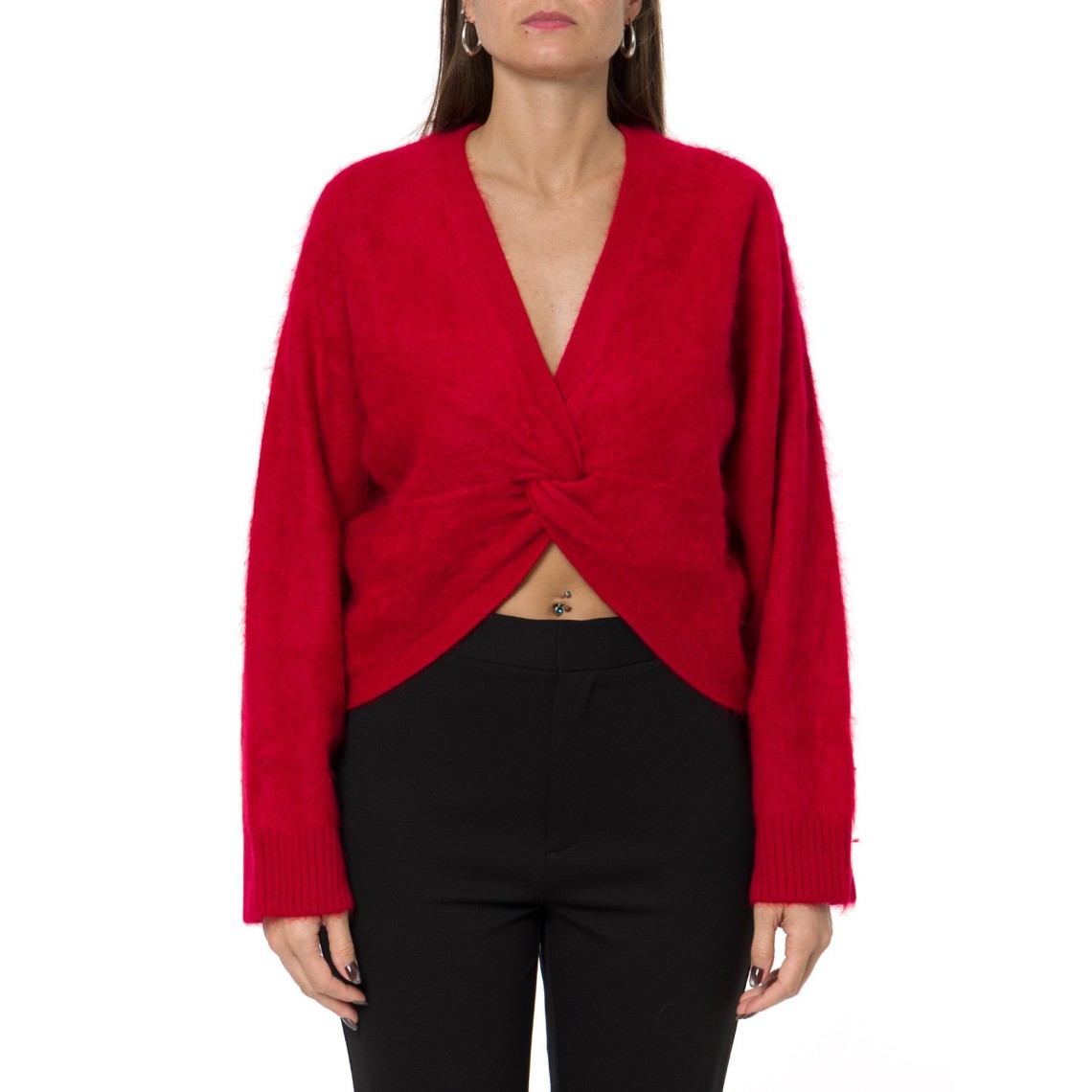 Maglia in lana spazzolata con nodo Twinset