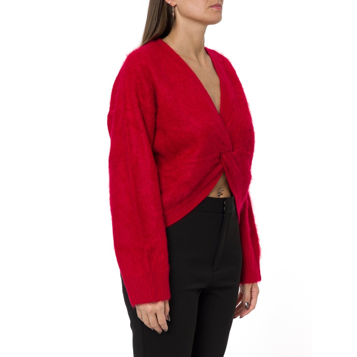 Maglia in lana spazzolata con nodo Twinset