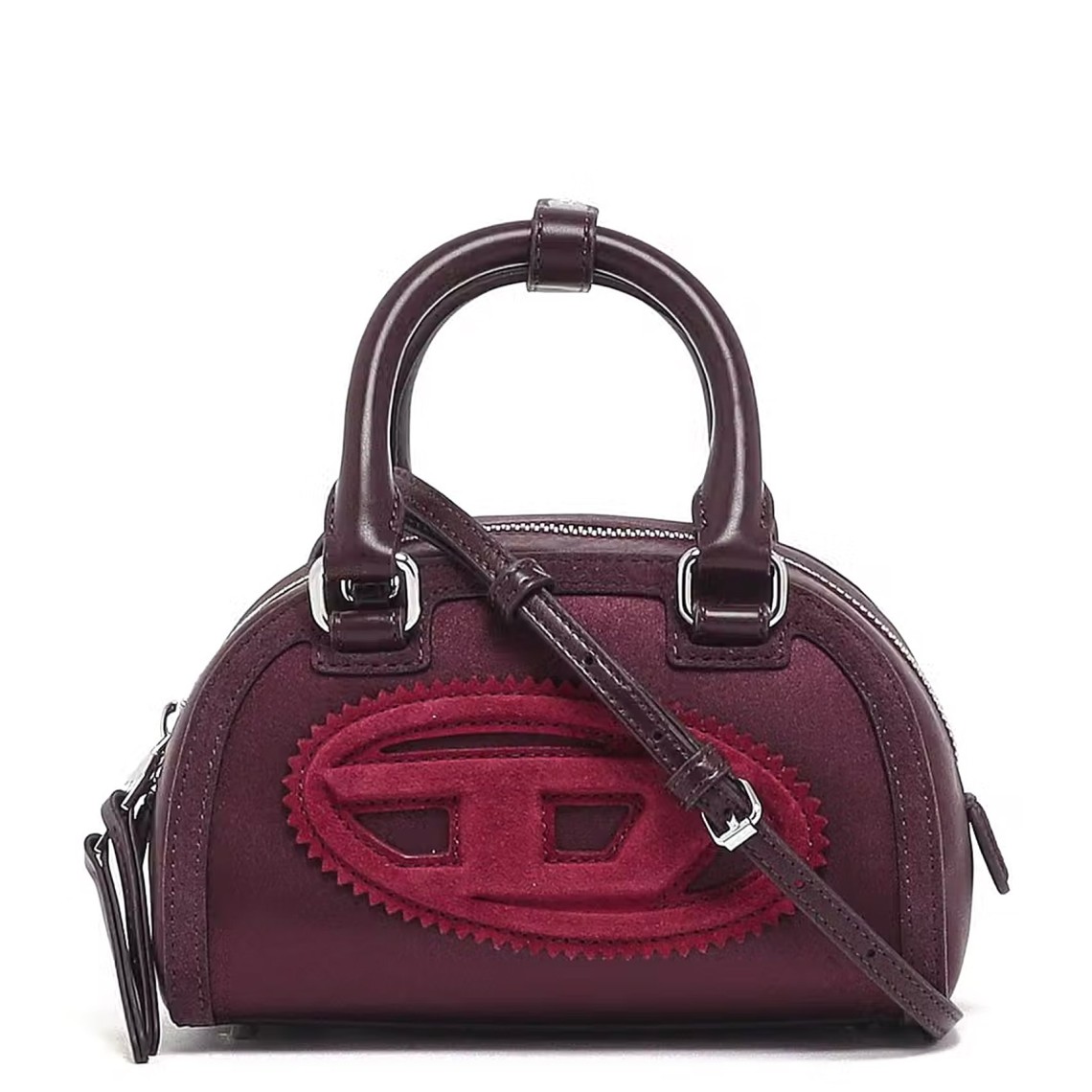 Mini borsa 1DR Dome Diesel in raso con monogramma e logo Oval D