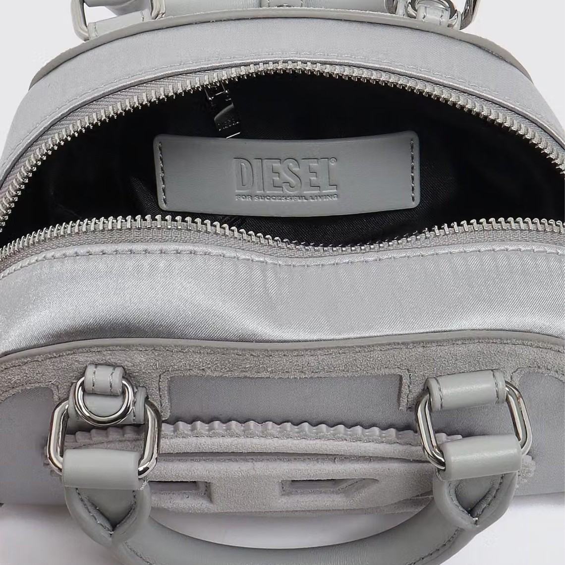 Mini borsa 1DR Dome Diesel in raso con monogramma e logo Oval D