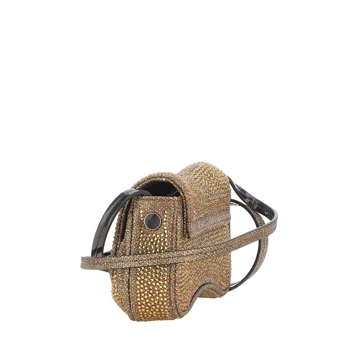 Mini borsa a tracolla Play Diesel in lurex con logo Oval D e strass