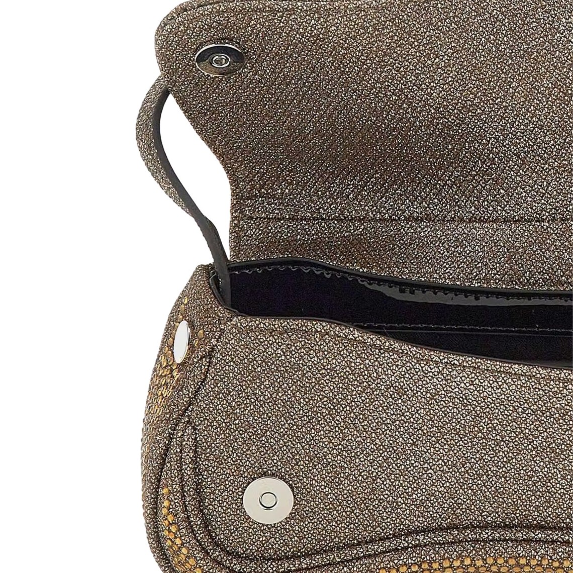 Mini borsa a tracolla Play Diesel in lurex con logo Oval D e strass