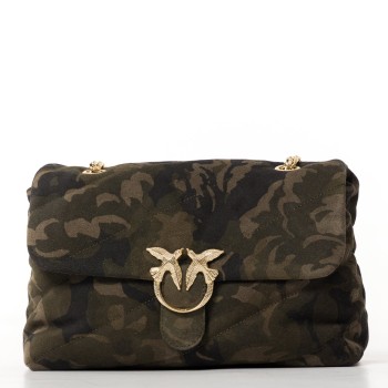 Borsa Pinko a tracolla media Love Bag Puff in suede con...