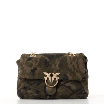 Borsa Pinko a tracolla Mini Love Bag Puff in suede con...