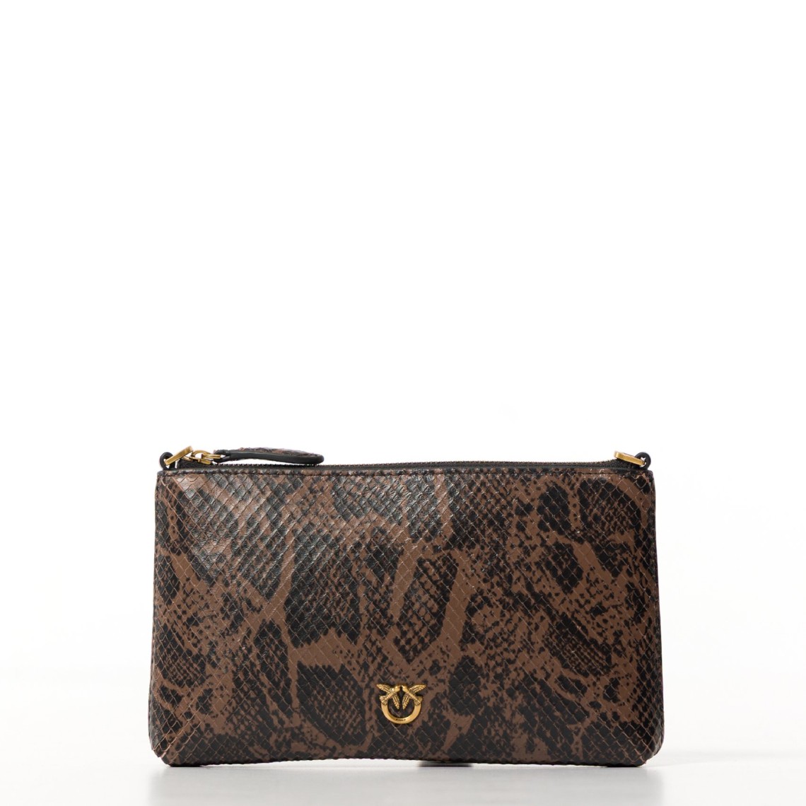 Pochette Pinko a tracolla Mini Flat Horizontal in pelle stampa pitone