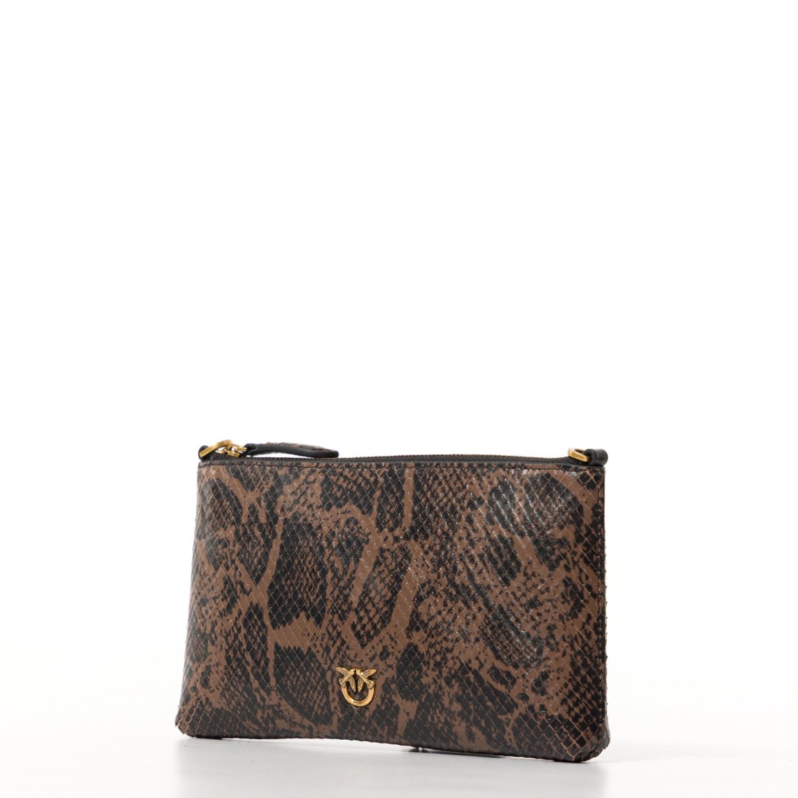 Pochette Pinko a tracolla Mini Flat Horizontal in pelle stampa pitone