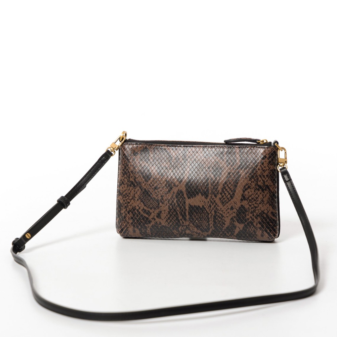 Pochette Pinko a tracolla Mini Flat Horizontal in pelle stampa pitone