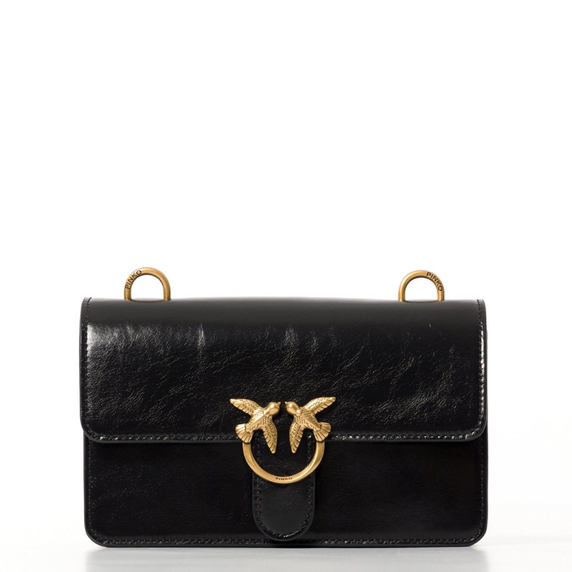 Borsa Pinko a tracolla Mini Love Bag One Light in pelle lucida con doppia tracolla