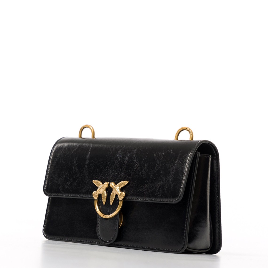 Borsa Pinko a tracolla Mini Love Bag One Light in pelle lucida con doppia tracolla