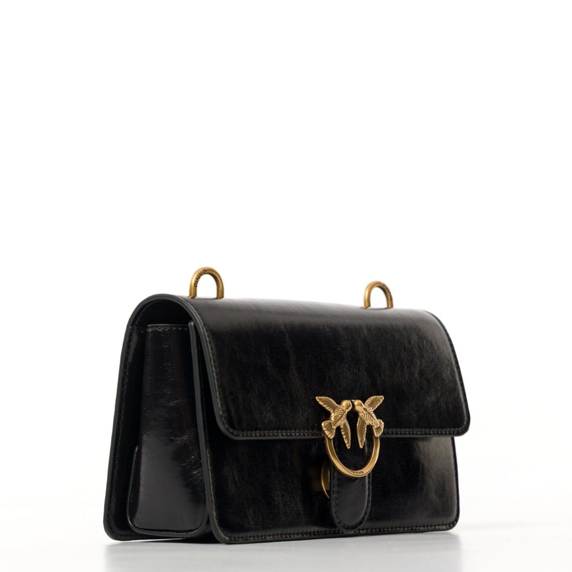 Borsa Pinko a tracolla Mini Love Bag One Light in pelle lucida con doppia tracolla