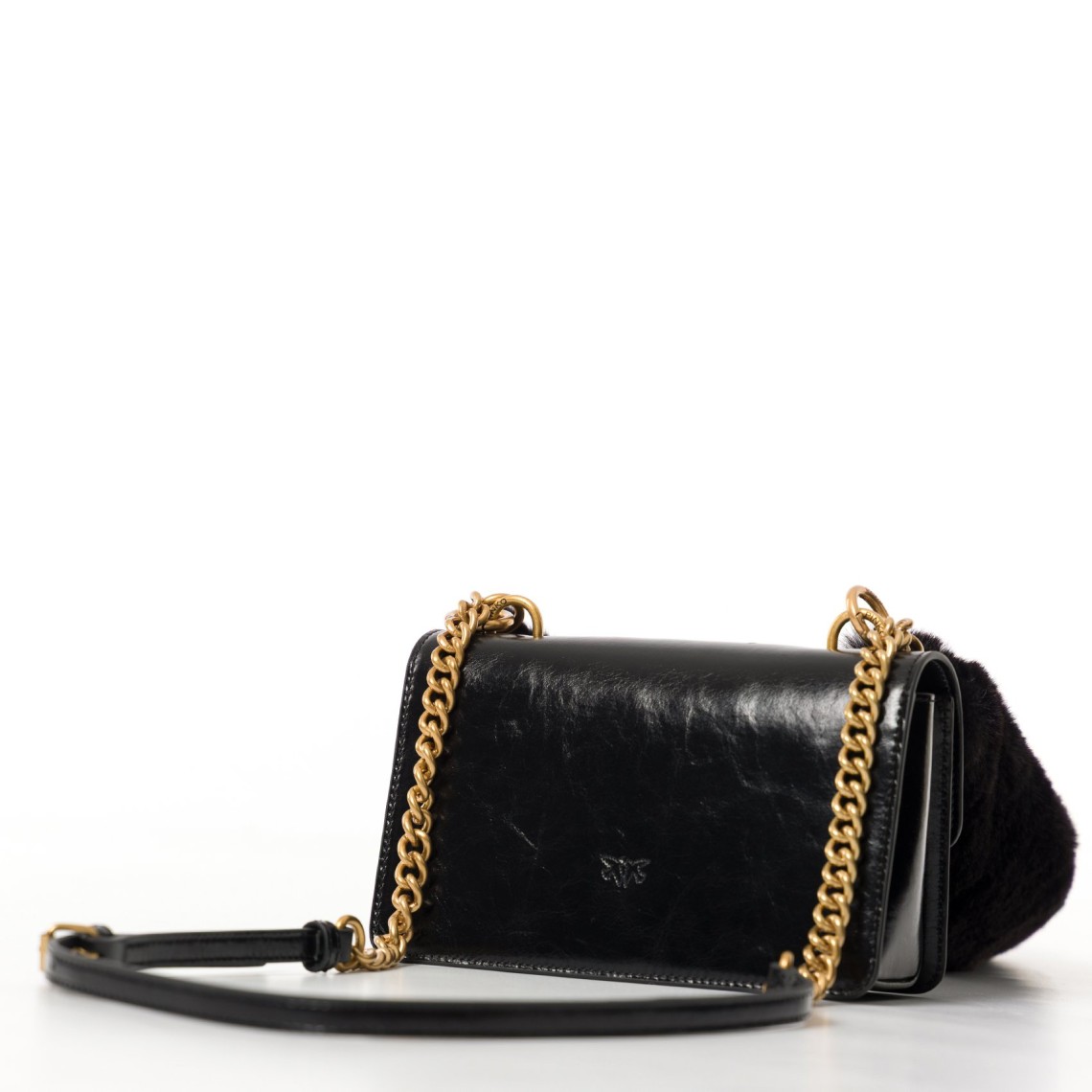Borsa Pinko a tracolla Mini Love Bag One Light in pelle lucida con doppia tracolla