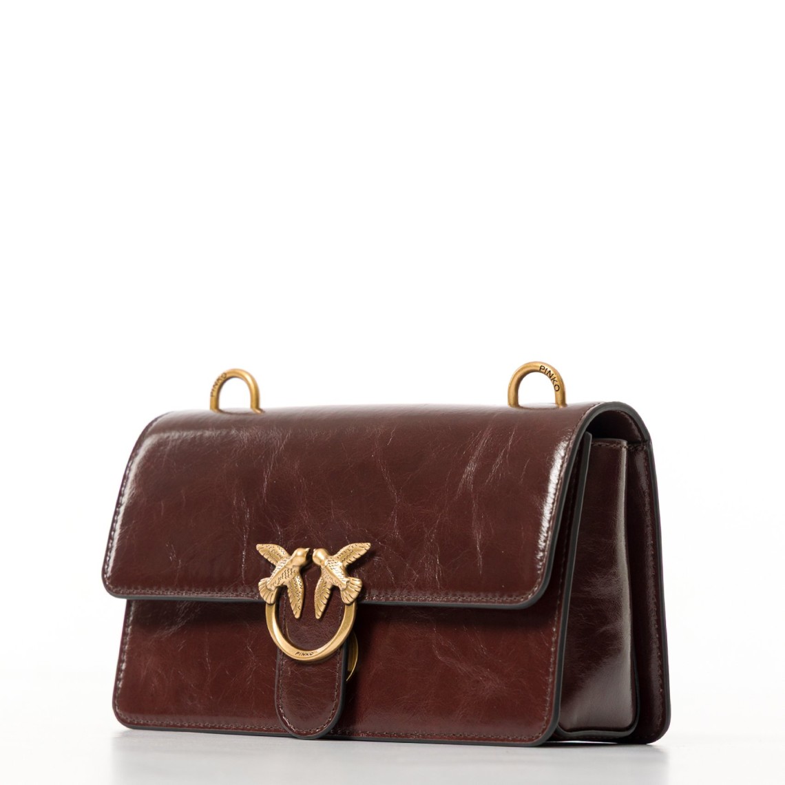 Borsa Pinko a tracolla Mini Love Bag One Light in pelle lucida con doppia tracolla
