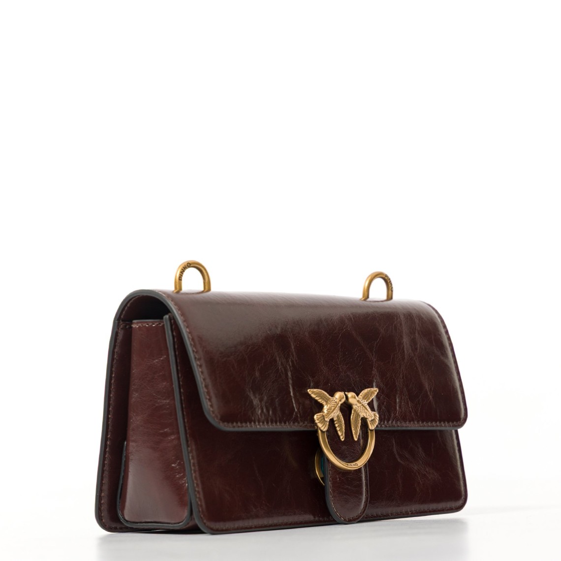 Borsa Pinko a tracolla Mini Love Bag One Light in pelle lucida con doppia tracolla