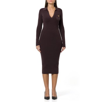 Abito in maglia con ricami à jour Elisabetta Franchi