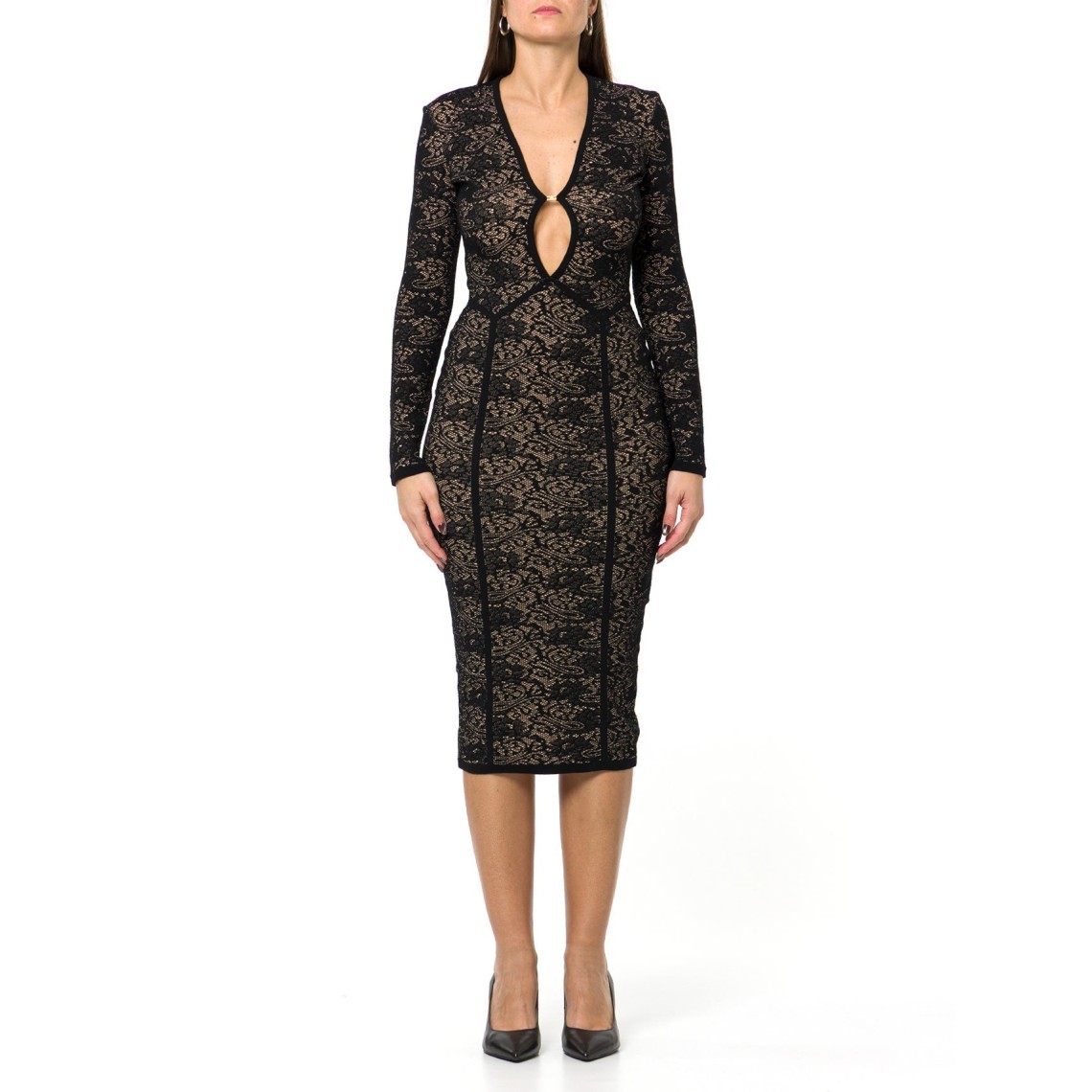 Abito Red Carpet in pizzo e rete Elisabetta Franchi