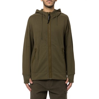Felpa con zip C.P. Company in fleece di cotone