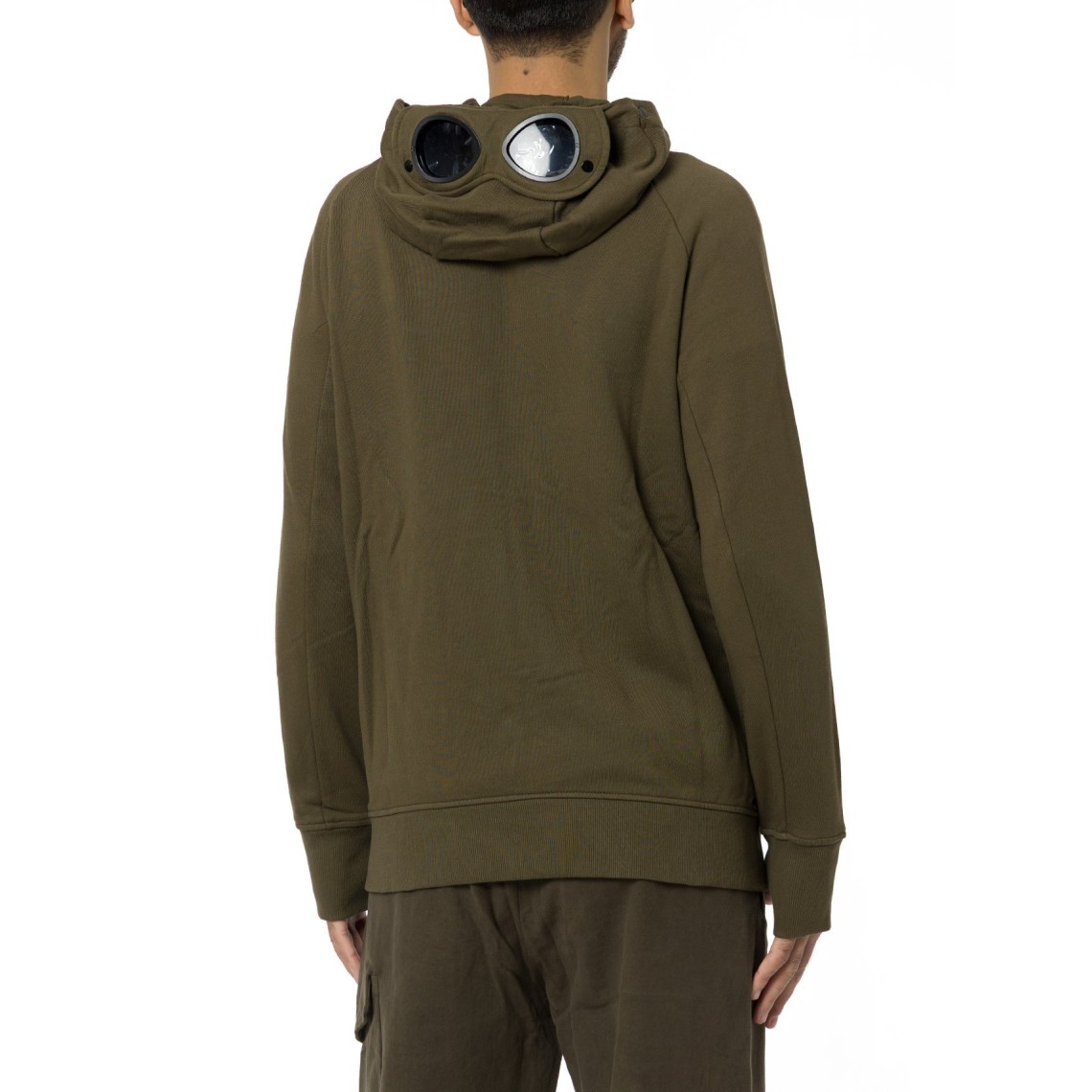 Felpa con zip C.P. Company in fleece di cotone