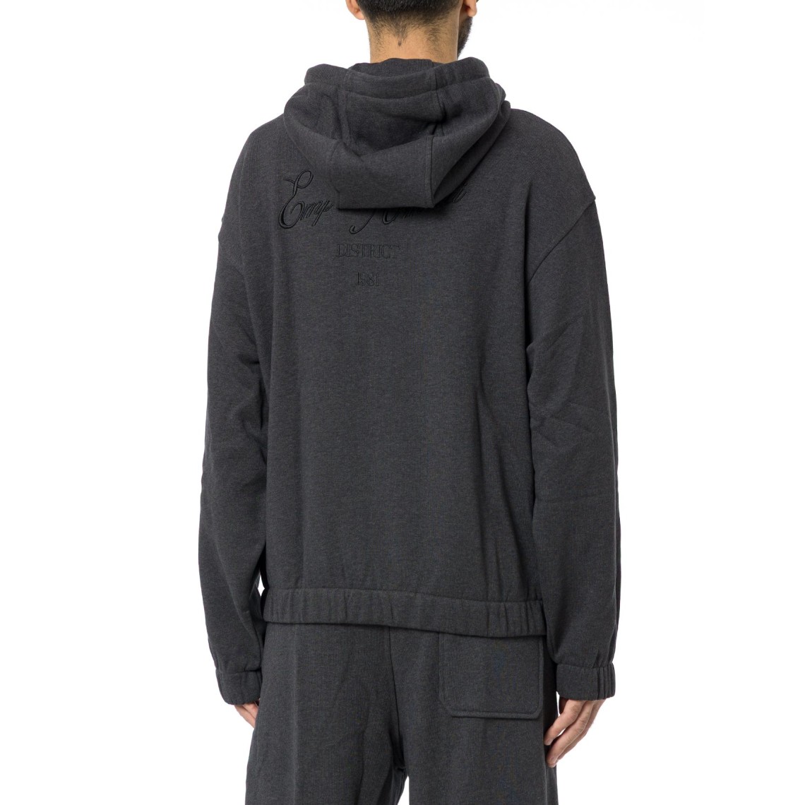 Felpa con zip e cappuccio Emporio Armani in cotone french terry