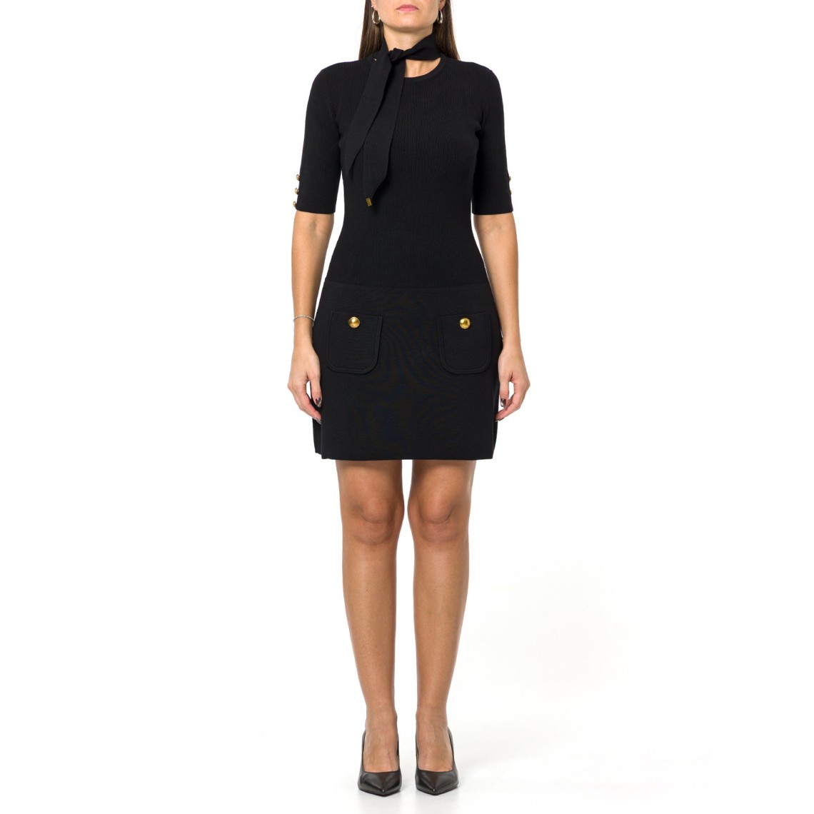 Mini abito in maglia con bottoni gioiello Elisabetta Franchi