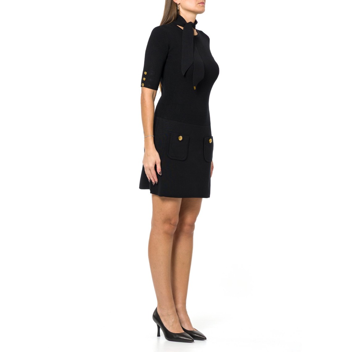Mini abito in maglia con bottoni gioiello Elisabetta Franchi
