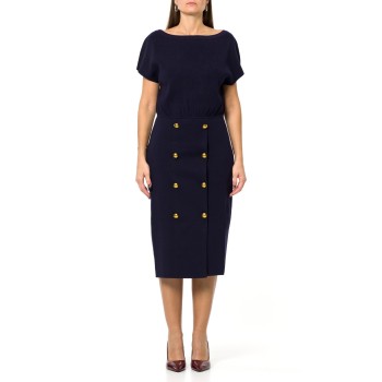 Abito in maglia con bottoni gioiello Elisabetta Franchi