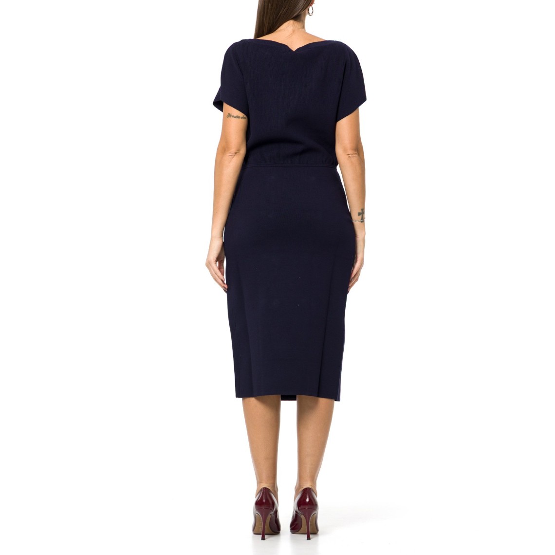 Abito in maglia con bottoni gioiello Elisabetta Franchi