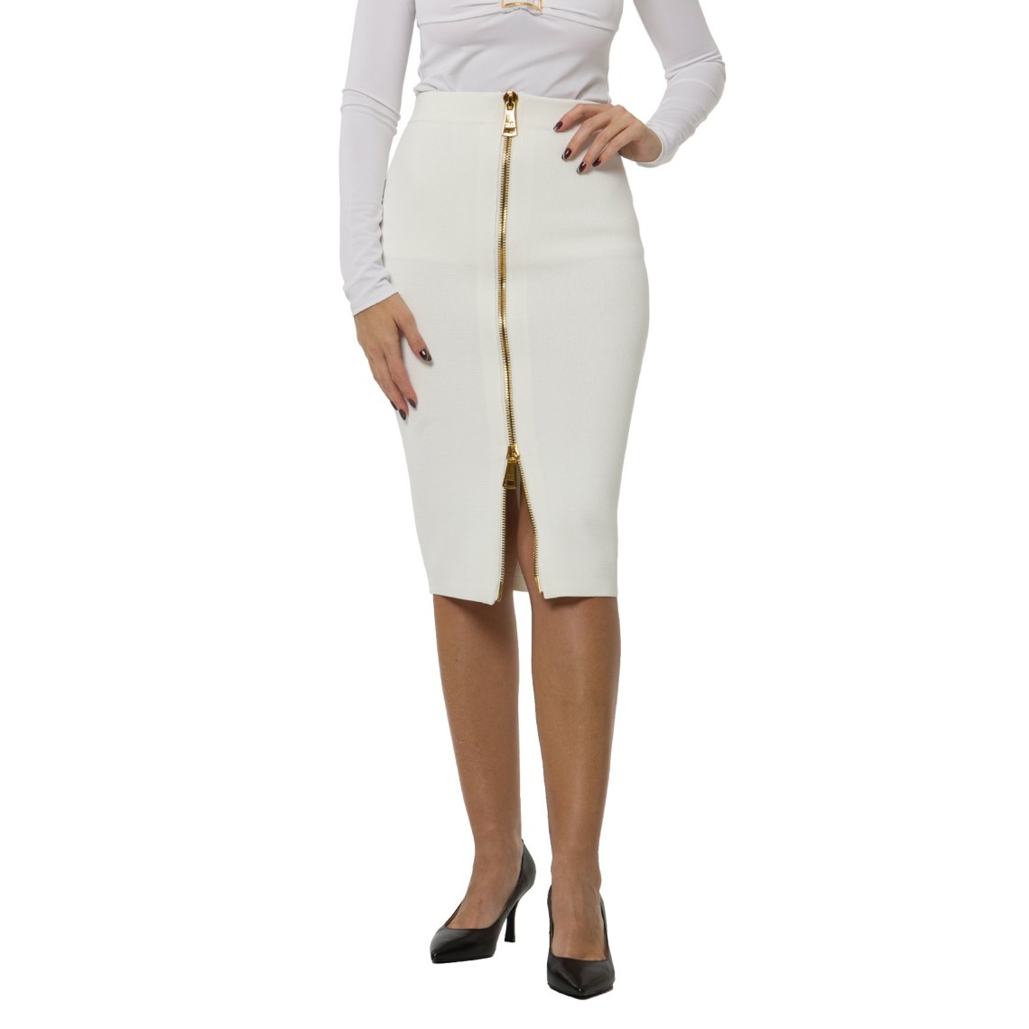Gonna in maglia con zip Elisabetta Franchi