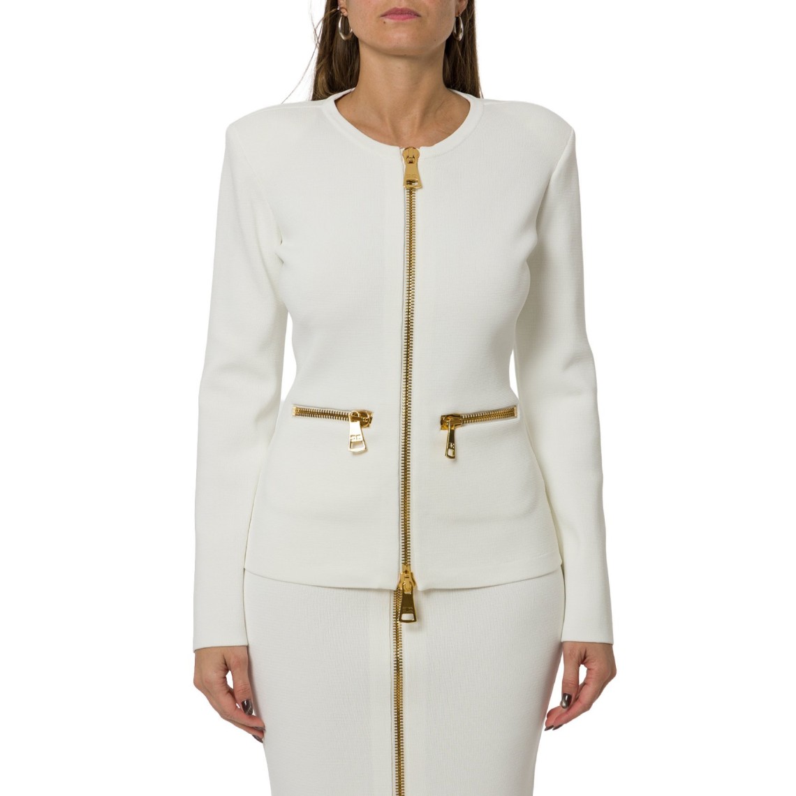 Cardigan in maglia con zip Elisabetta Franchi