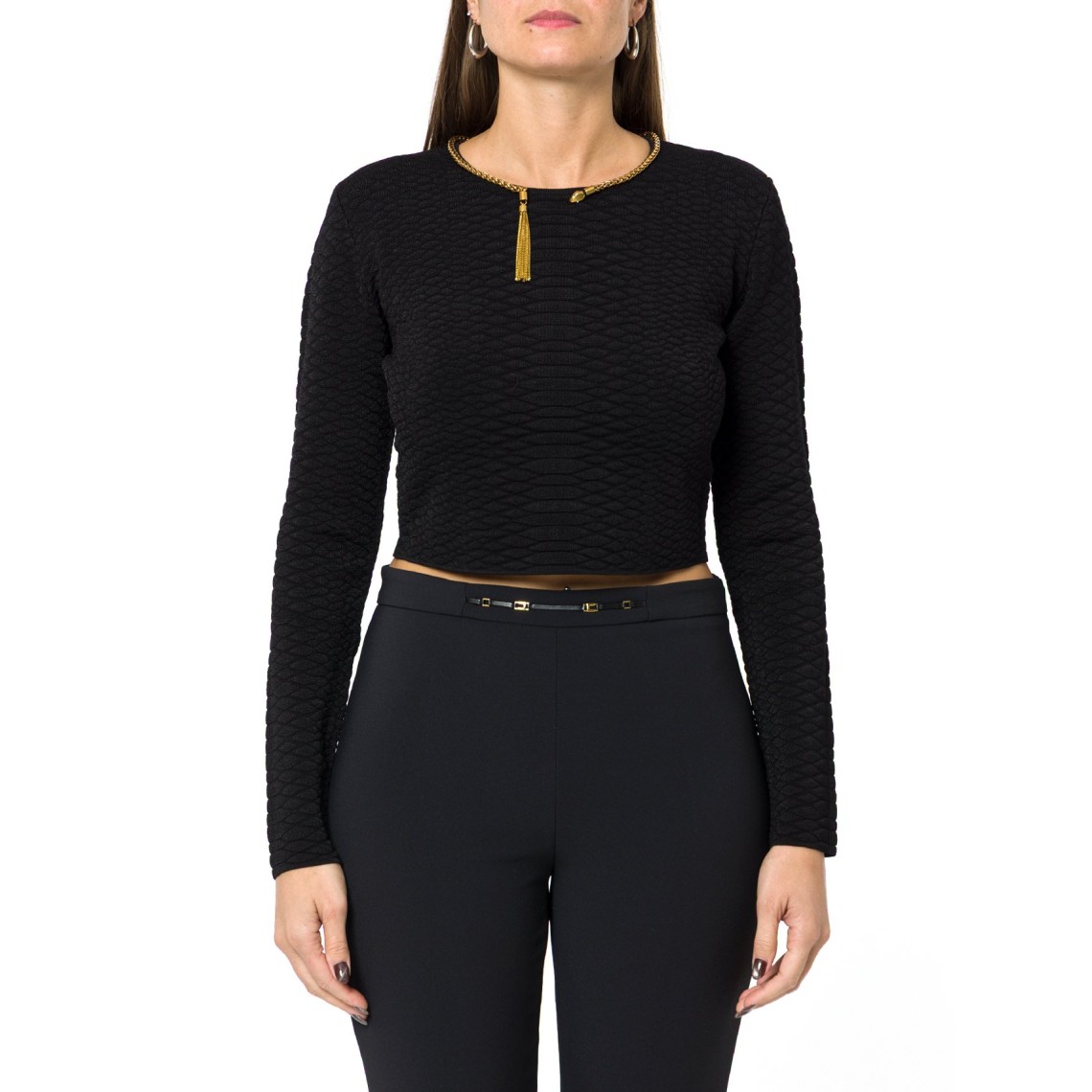 Top in maglia a trama snake Elisabetta Franchi