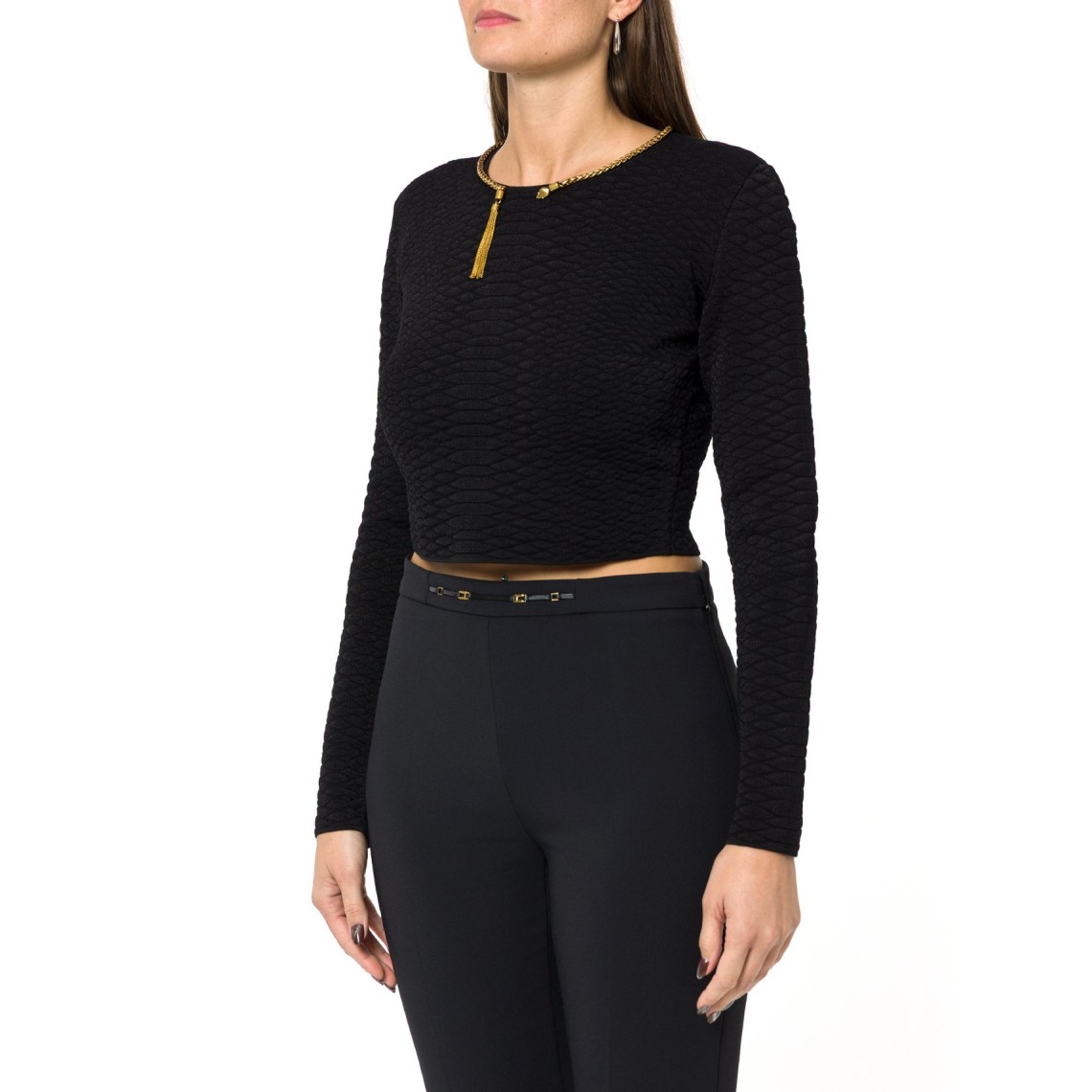 Top in maglia a trama snake Elisabetta Franchi
