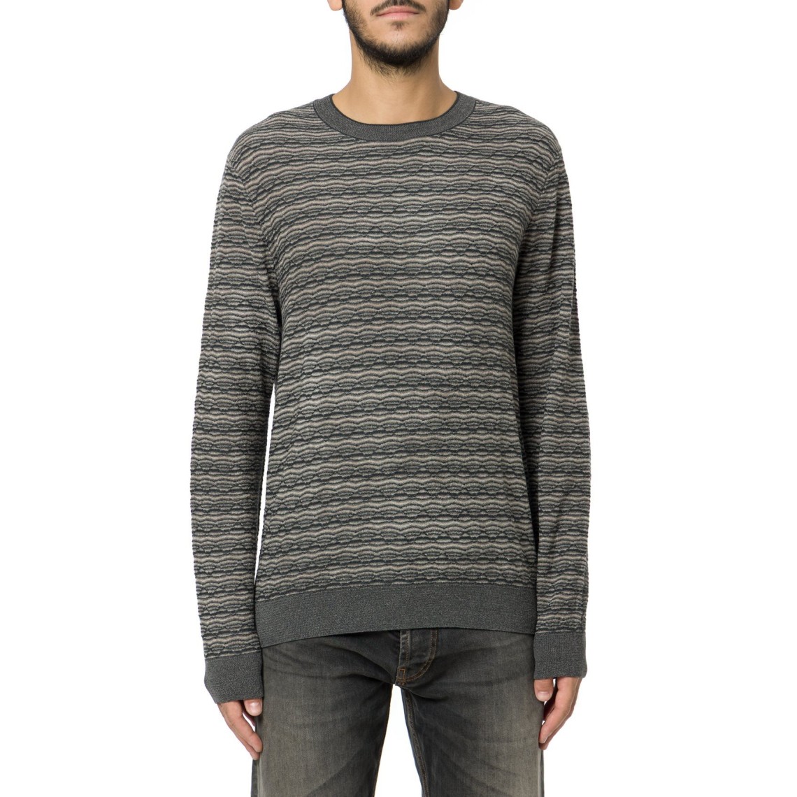 Pullover in lana vergine jacquard Emporio Armani