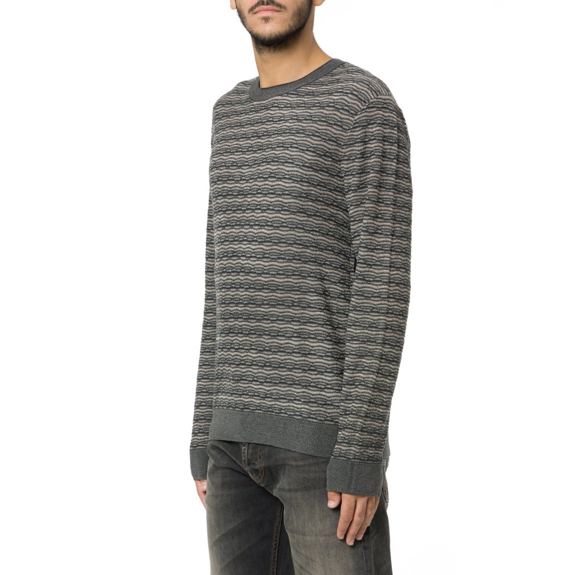 Pullover in lana vergine jacquard Emporio Armani