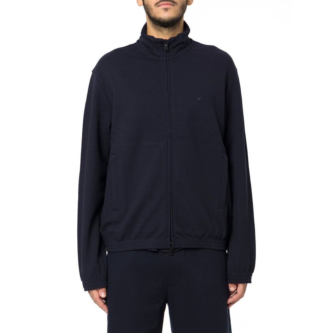 Felpa full zip in jersey piquet Emporio Armani