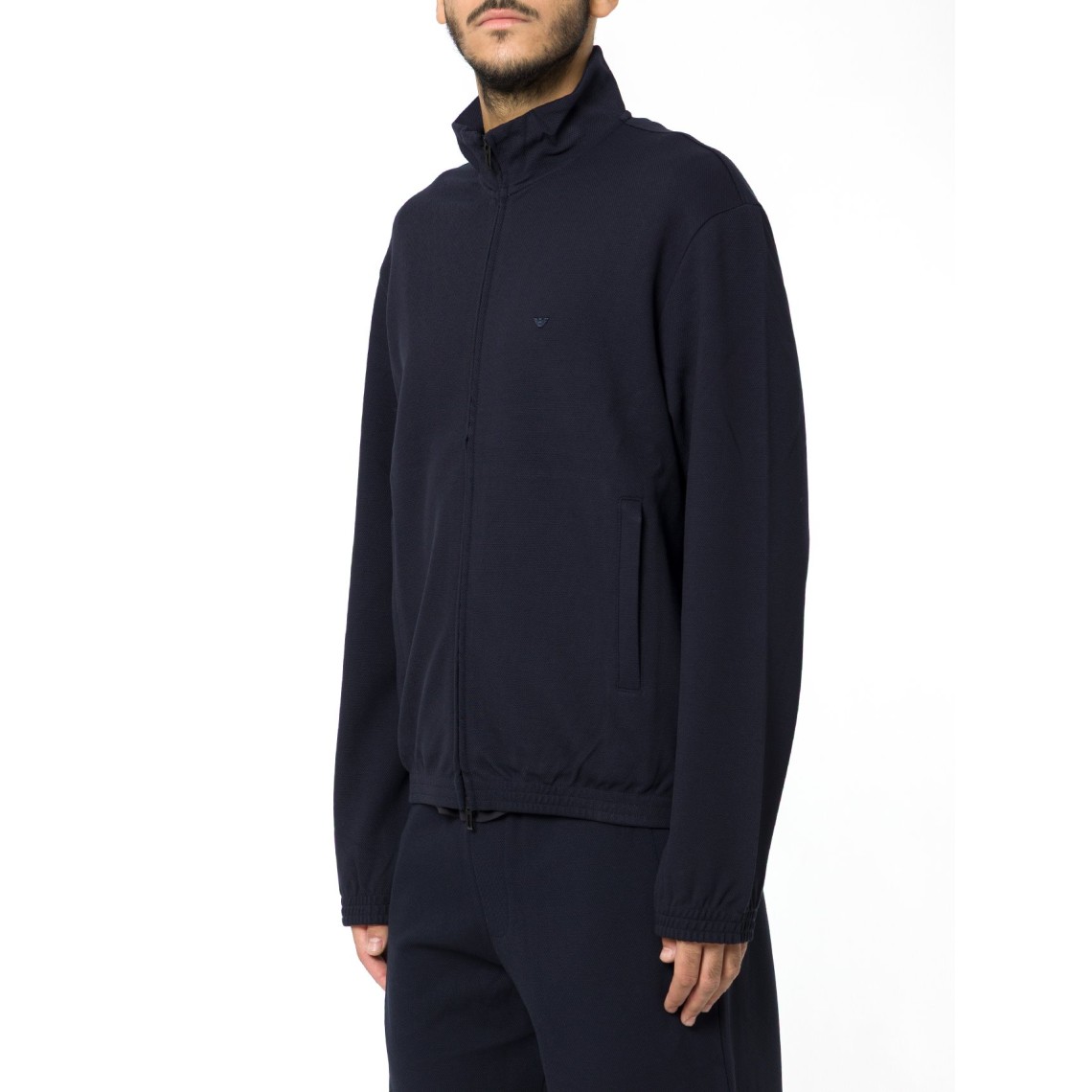 Felpa full zip in jersey piquet Emporio Armani