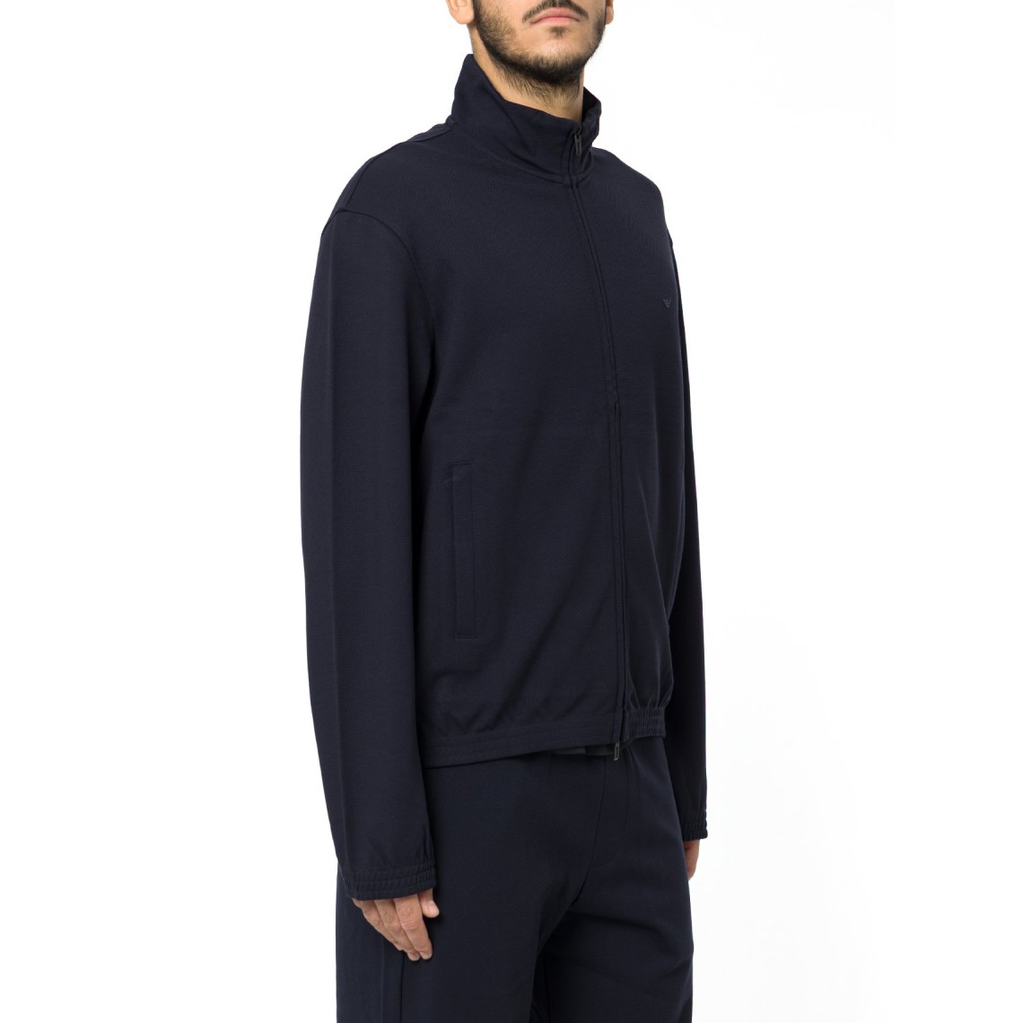 Felpa full zip in jersey piquet Emporio Armani