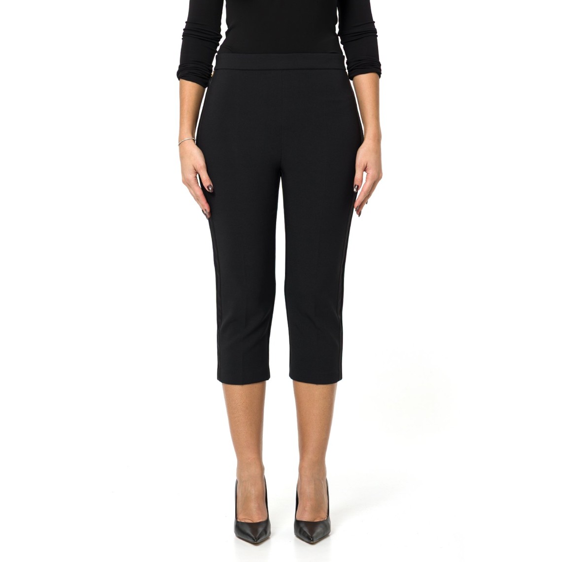 Pantaloni in crêpe leggero e raso Elisabetta Franchi