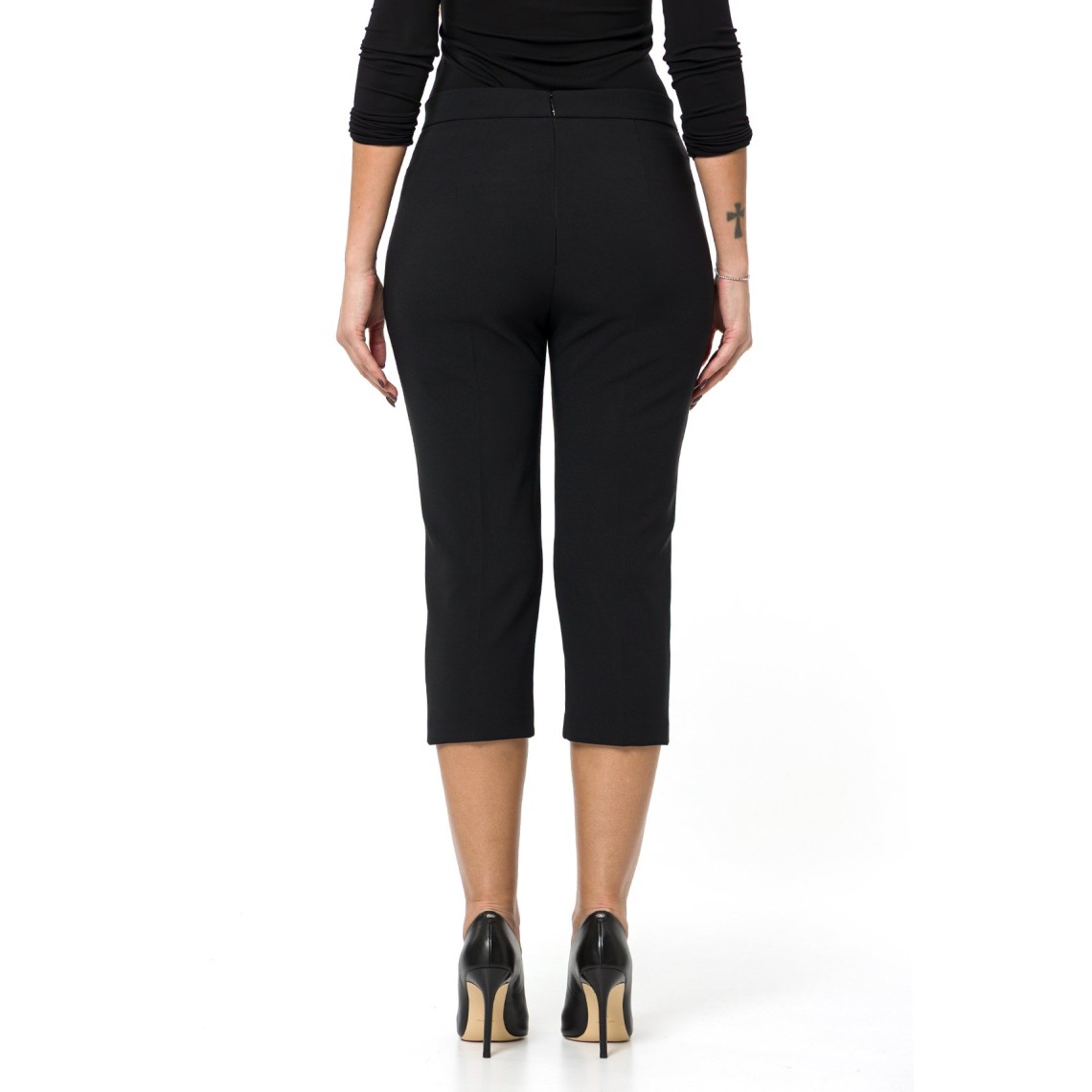 Pantaloni in crêpe leggero e raso Elisabetta Franchi