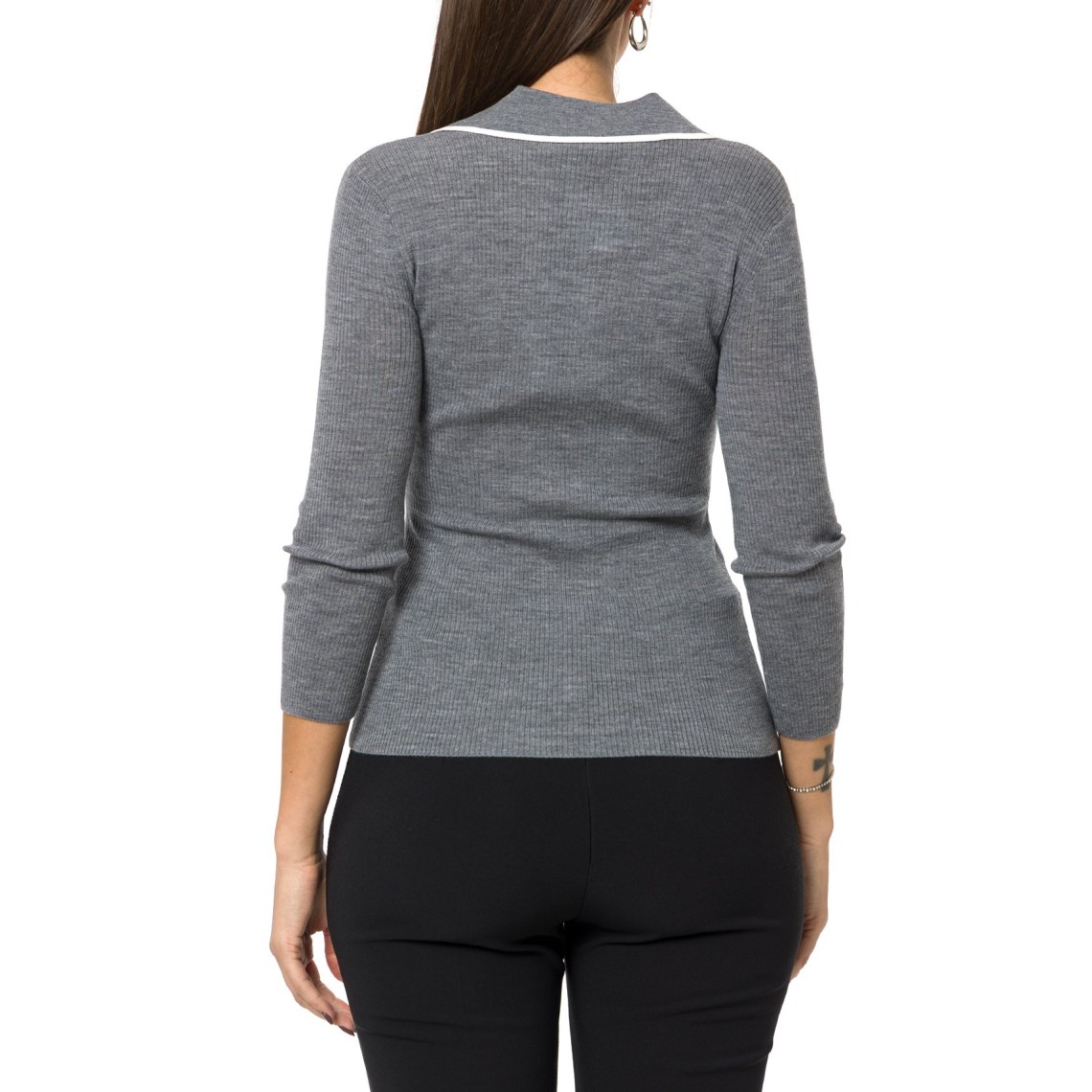 Polo in maglia a costine Elisabetta Franchi