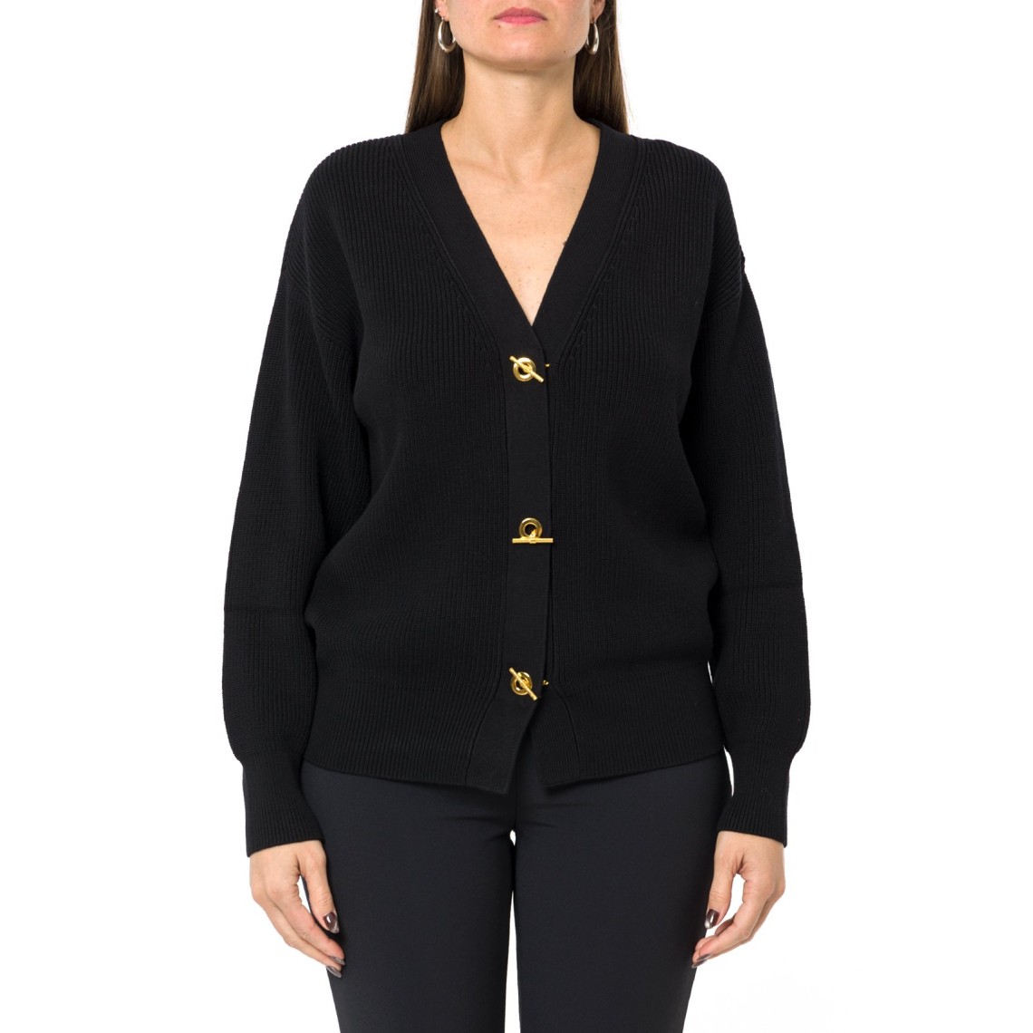 Cardigan in maglia con bottoni gioiello Elisabetta Franchi