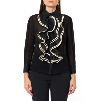Camicia in georgette con ruches Elisabetta Franchi