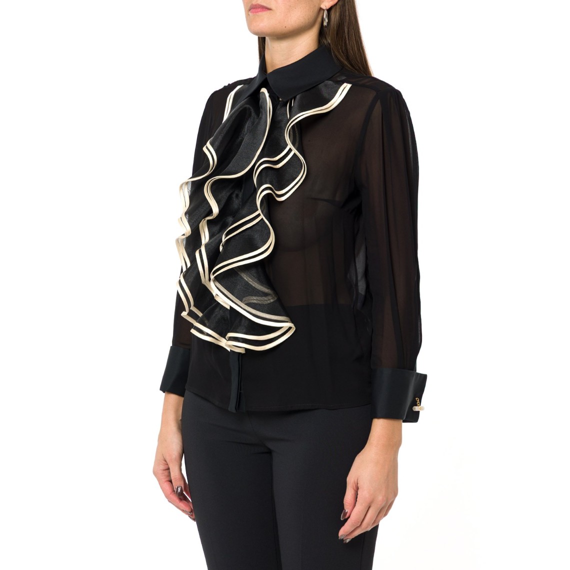 Camicia in georgette con ruches Elisabetta Franchi