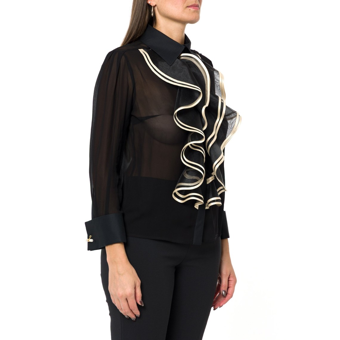 Camicia in georgette con ruches Elisabetta Franchi