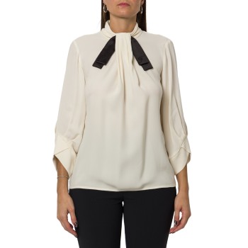 Blusa in georgette con cravattino Elisabetta Franchi