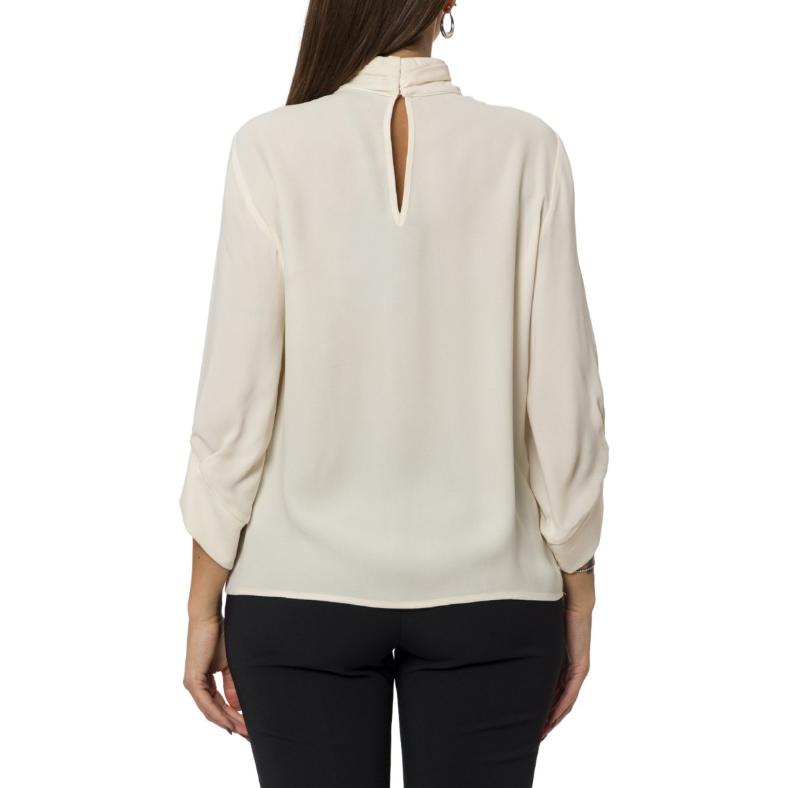 Blusa in georgette con cravattino Elisabetta Franchi
