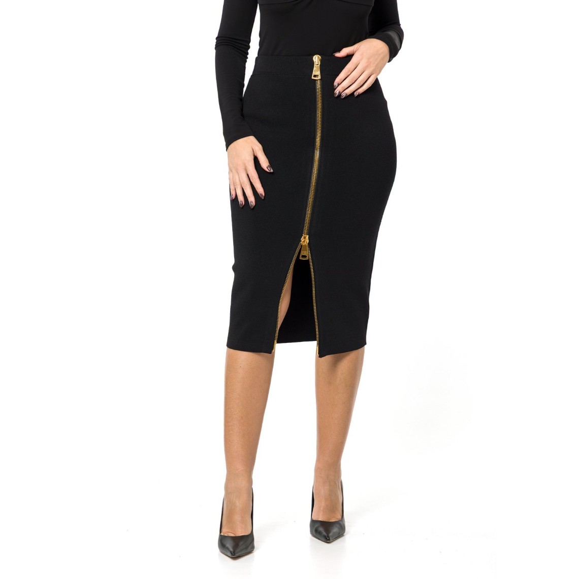 Gonna in maglia con zip Elisabetta Franchi