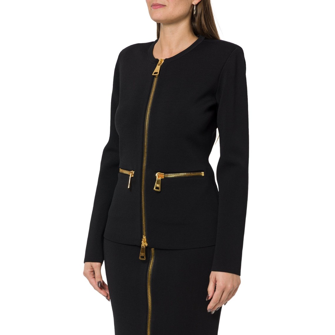 Cardigan in maglia con zip Elisabetta Franchi
