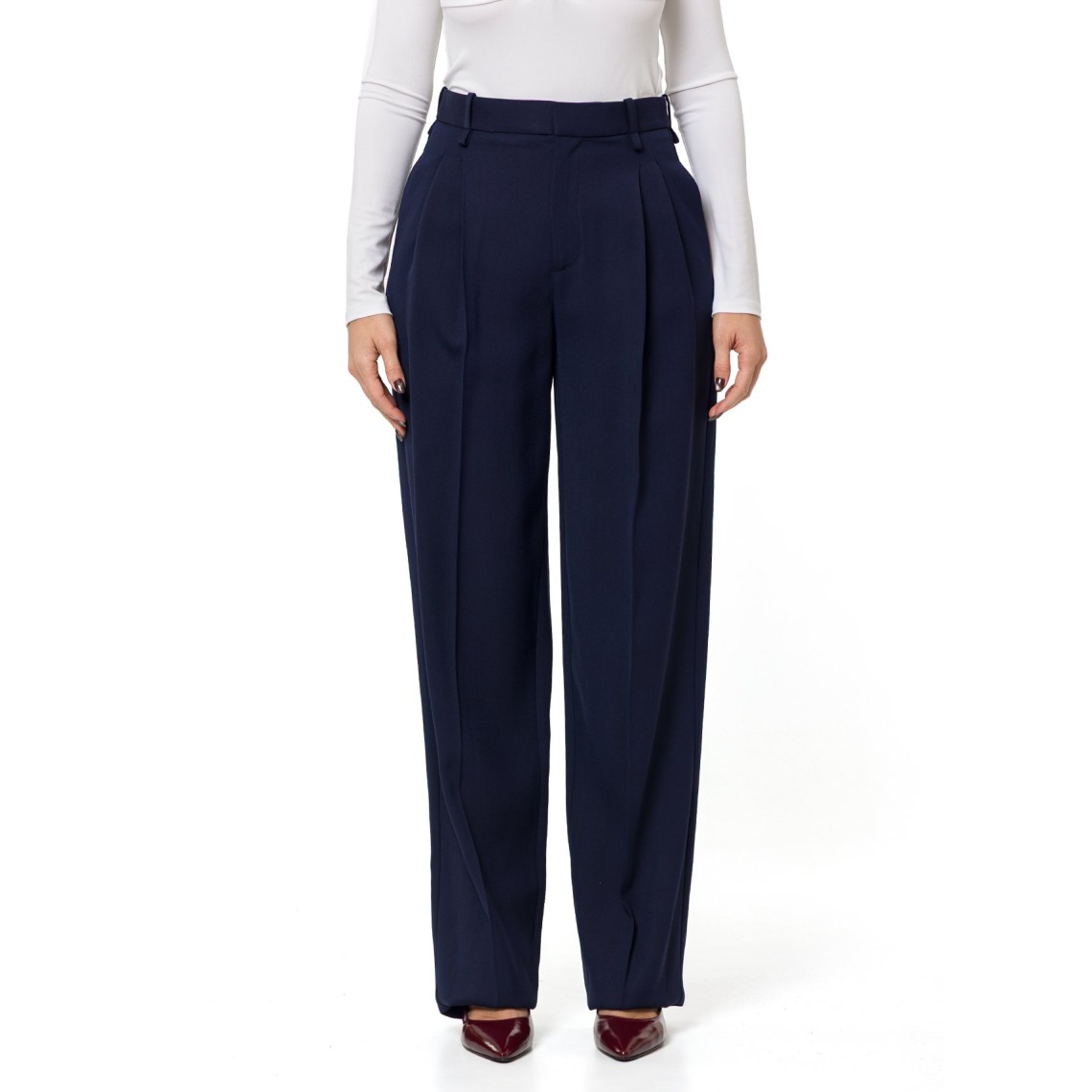 Pantaloni in gabardina fluida Elisabetta Franchi